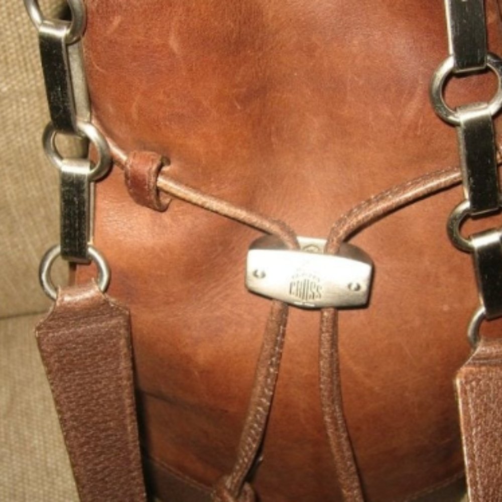 Mark Cross Brown Slingback Drawstring Bucket Purs… - image 4